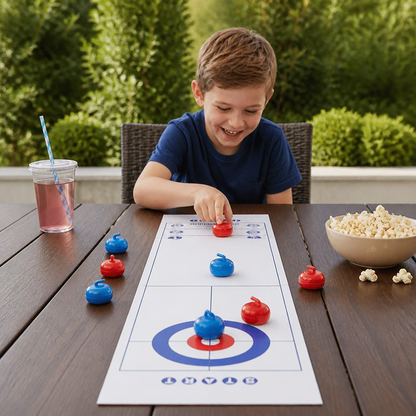 Portable Tabletop Curling Game – 2-Player Competition Set