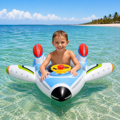 Inflatable Jet Fighter Pool Float with Seat & Steering Wheel