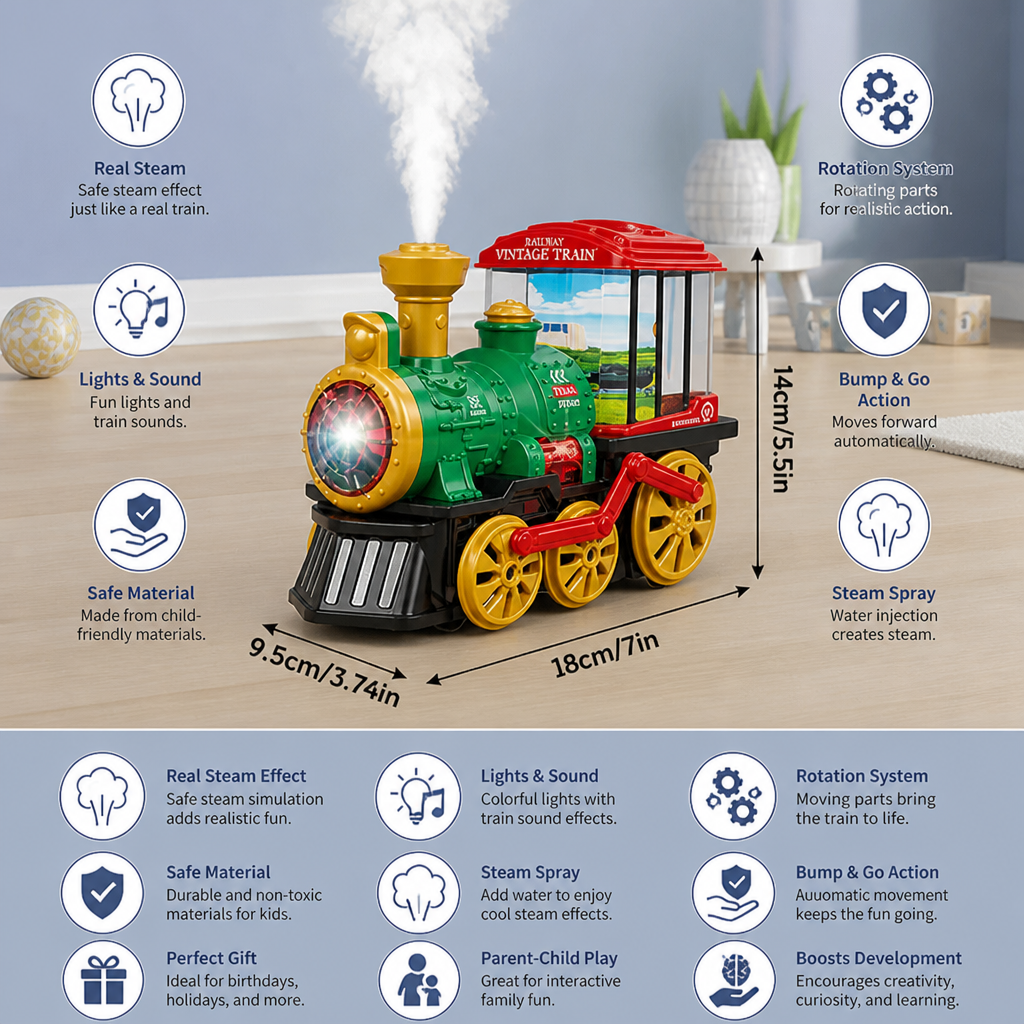 Smart Kids Steam Locomotive with Real Steam