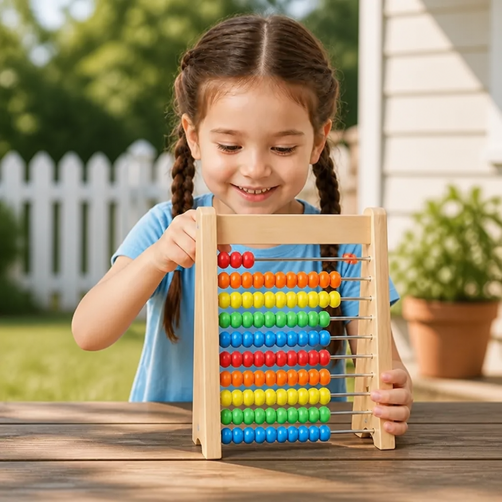 Wooden Abacus Counting Frame – Educational Toy for Learning to Count and Calculate