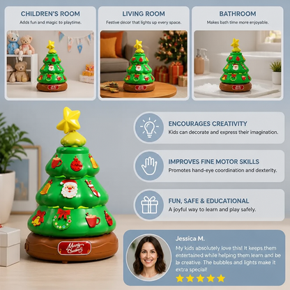 Music bubble Christmas tree with stickers for decorating