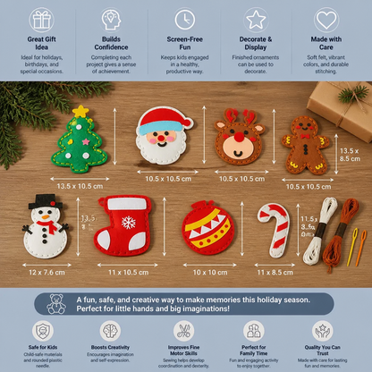 Safe DIY Felt Christmas Sewing Set