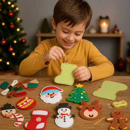 Safe DIY Felt Christmas Sewing Set