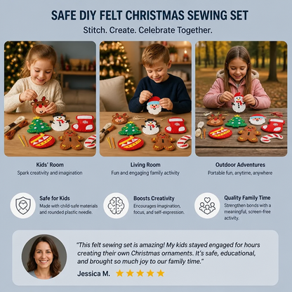 Safe DIY Felt Christmas Sewing Set