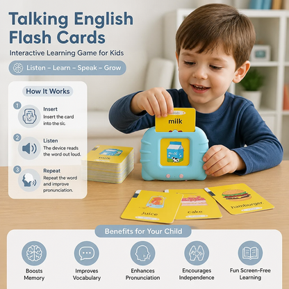 Talking English Flash Cards – Interactive Learning Game for Kids