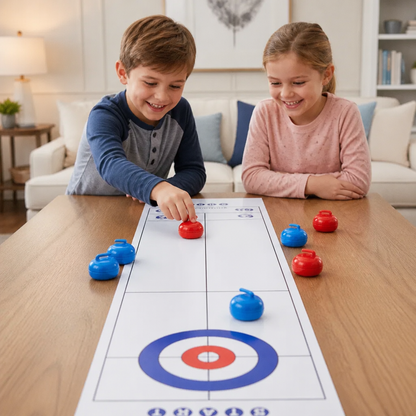 Portable Tabletop Curling Game – 2-Player Competition Set