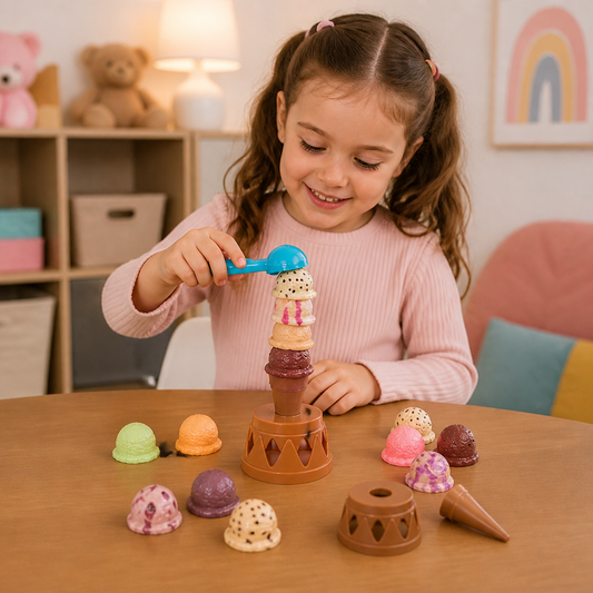 Creative Ice Cream Stacking Game – Fun Balance Game for Kids, Builds Dexterity & Encourages Playful Learning