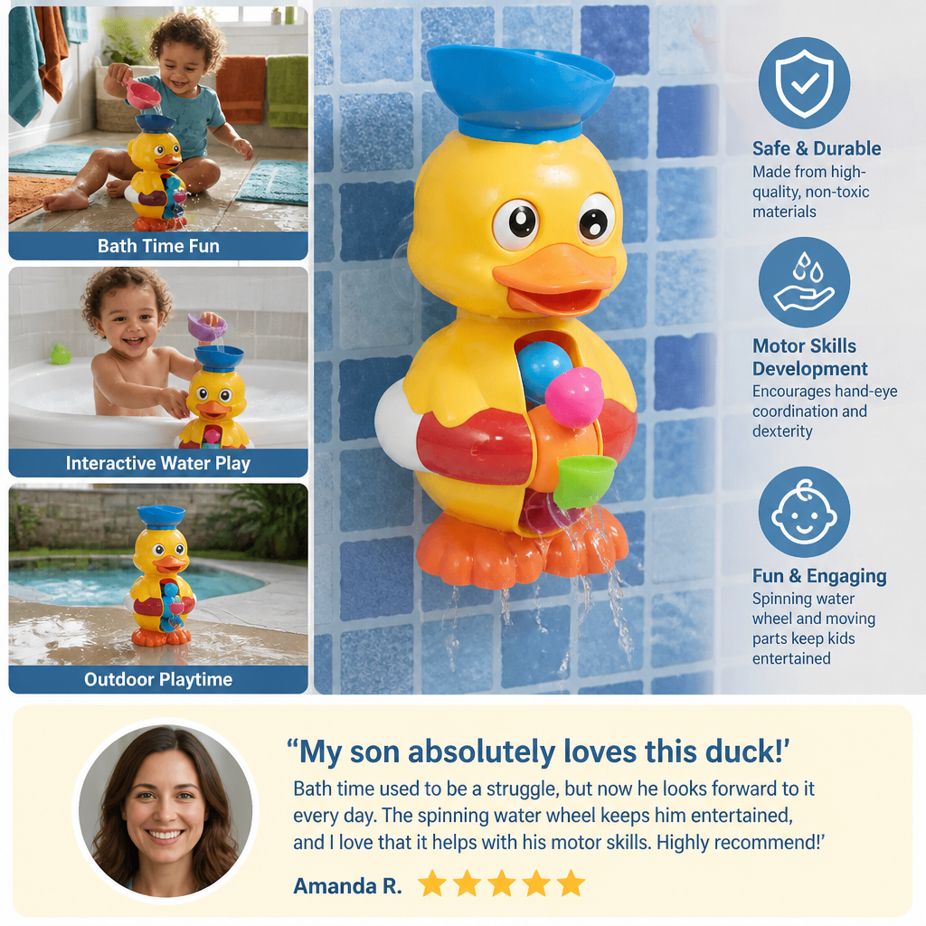 Water wheel Bath Duck Toy