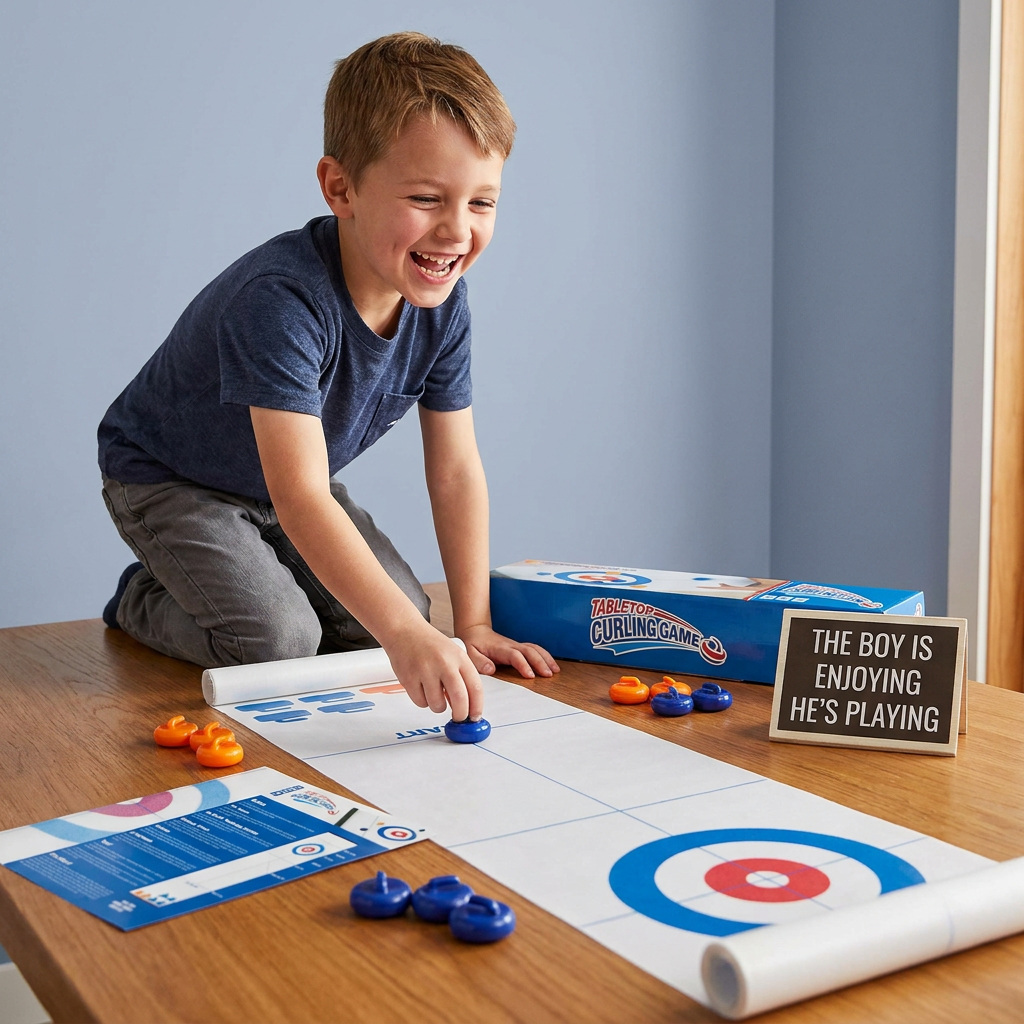 Portable Tabletop Curling Game – 2-Player Competition Set