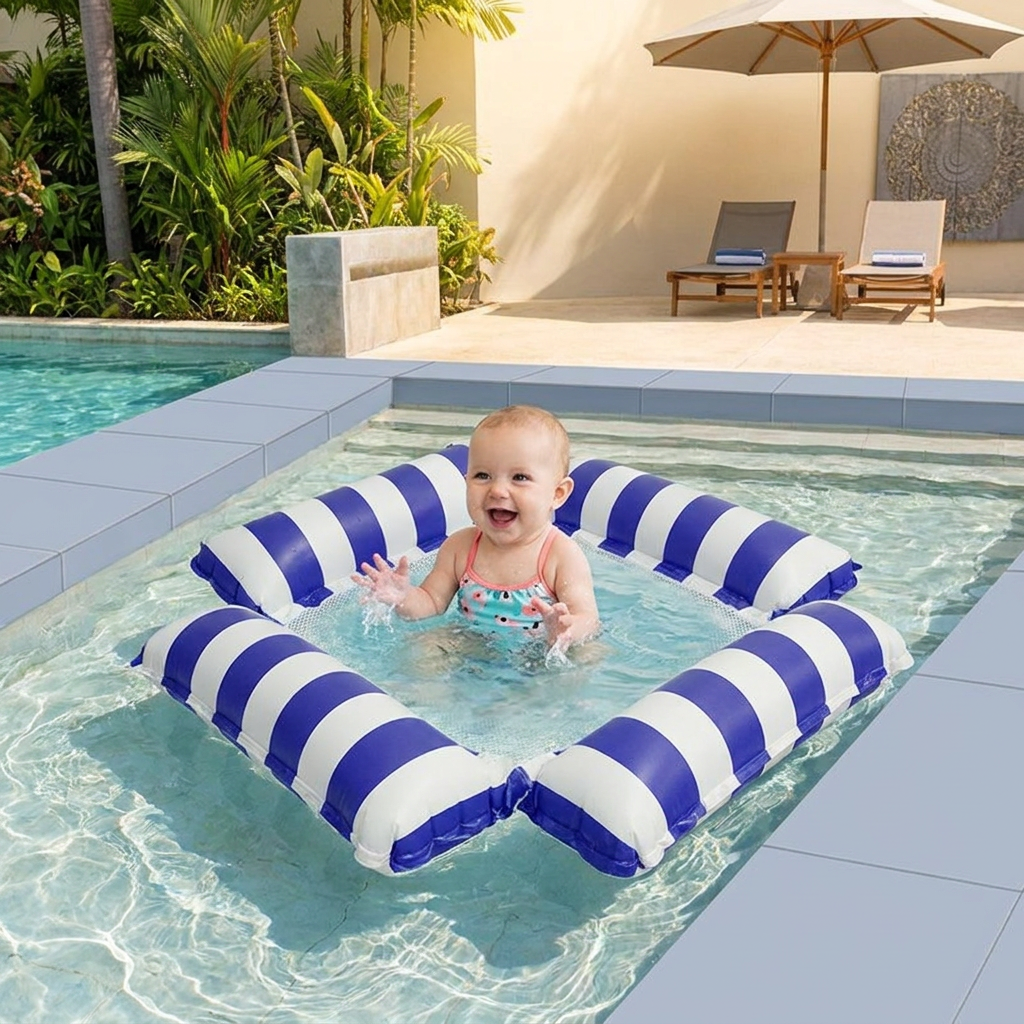 Inflatable Pool Seat for Kids – Water Hammock with Mesh Surface
