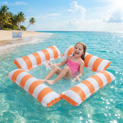 Inflatable Pool Seat for Kids – Water Hammock with Mesh Surface