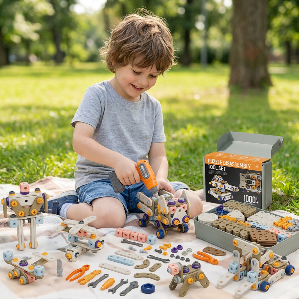 Kids’ DIY Tool Kit with Electric Drill – STEM Building Playset