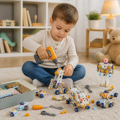 Kids’ DIY Tool Kit with Electric Drill – STEM Building Playset