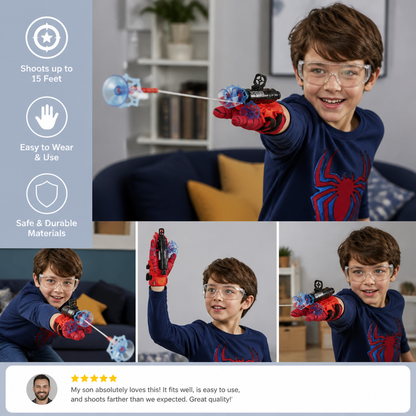 Superhero Web Launcher Glove Set – Wrist String Shooter with Suction Darts