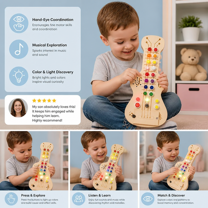 Wooden Light & Sound Guitar Busy Board