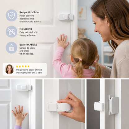 No-Drill Child Safety Door Lock