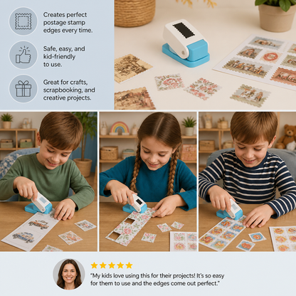DIY Postage Stamp Paper Punch for Kids’ Arts & Crafts
