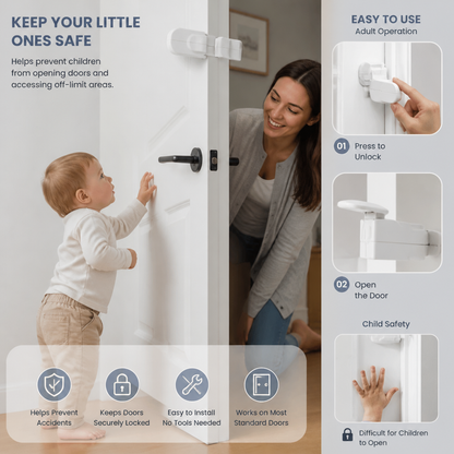 No-Drill Child Safety Door Lock
