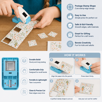 DIY Postage Stamp Paper Punch for Kids’ Arts & Crafts
