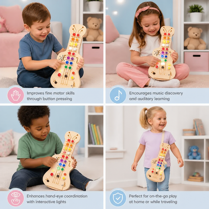 Wooden Light & Sound Guitar Busy Board
