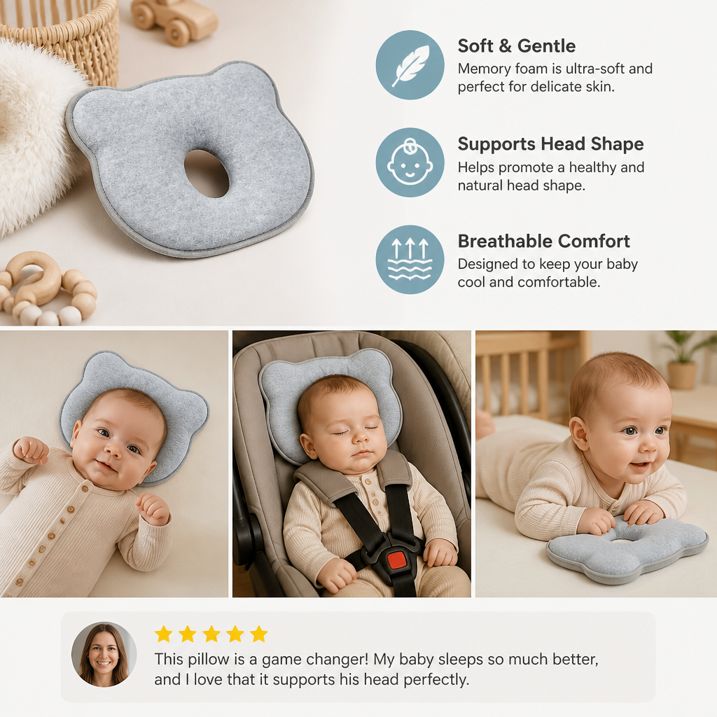 Memory Foam Baby Comfort Support Pillow