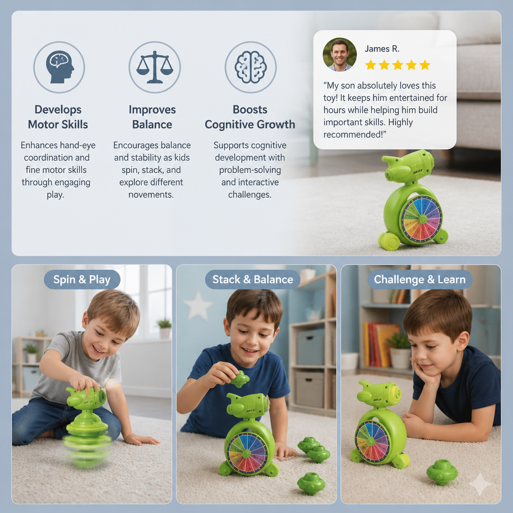 5-in-1 Gyro Educational Toy – Spinning, Balancing & Stacking Skill Game for Kids