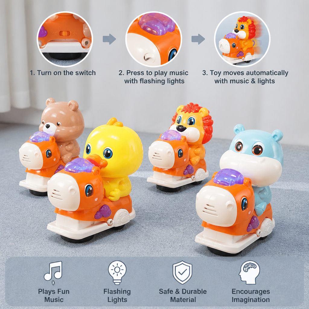 Interactive Animal Swing Toy with Music & Lights