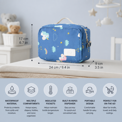 3in1 Stroller Organizer Bag – Waterproof Diaper Caddy with Insulated Pockets