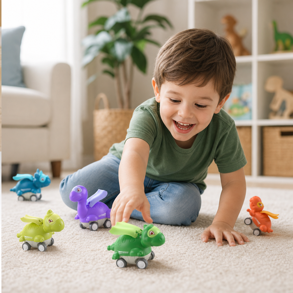 Press & Go Dinosaur Cars – Rolling Dinosaur Toys for Kids