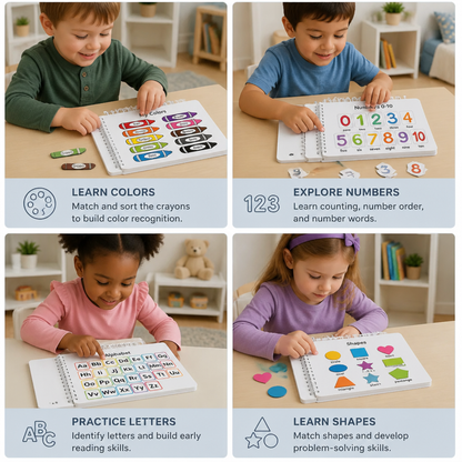 Montessori Busy Book – Reusable Preschool Learning Activity Book