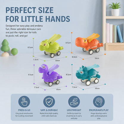 Press & Go Dinosaur Cars – Rolling Dinosaur Toys for Kids