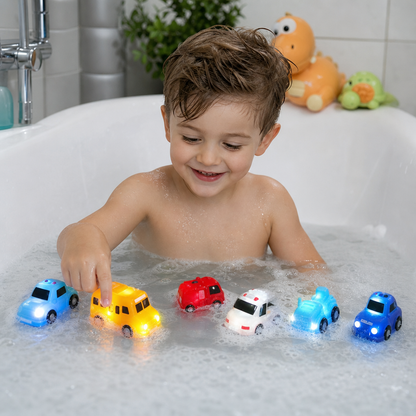 Light-Up Bath Toy Car Set – Water-Activated Baby Bath Toys