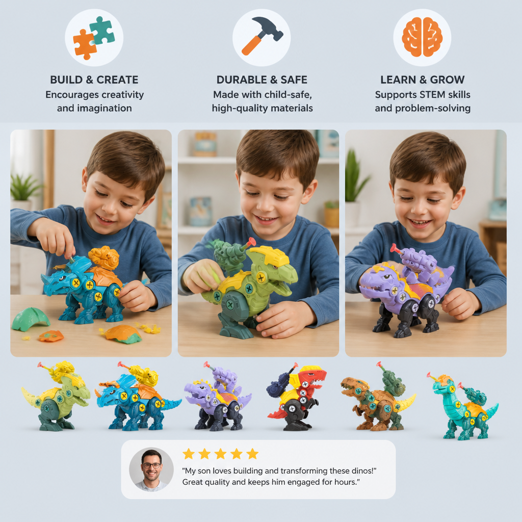 DIY Build & Transform Dinosaur Egg Toy