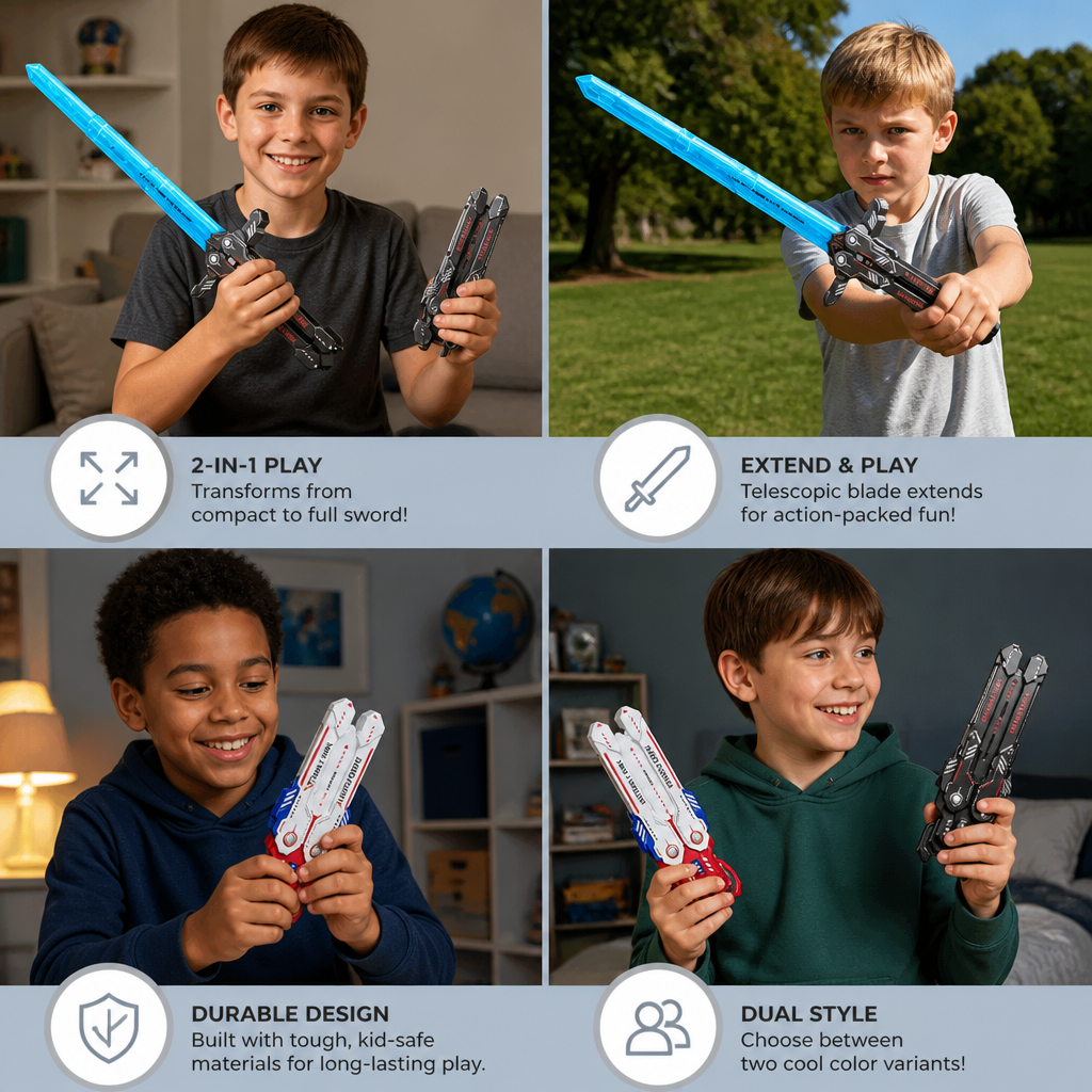 Glowing Telescopic Butterfly Sword Toy
