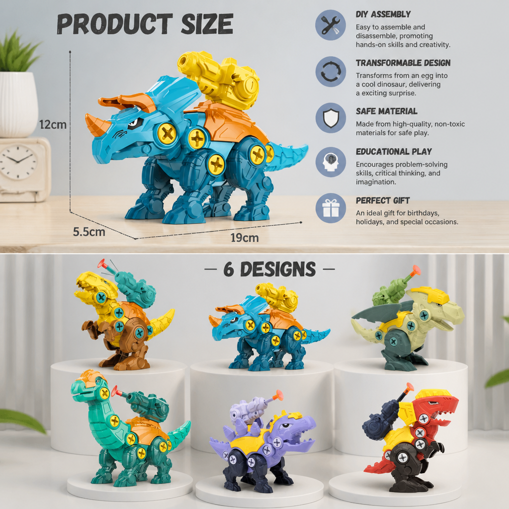 DIY Build & Transform Dinosaur Egg Toy