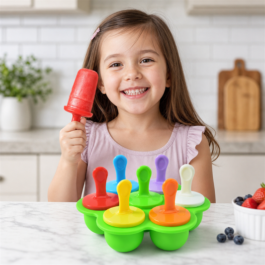7-Piece Silicone Popsicle Mold – Reusable Ice Pop Maker for Kids