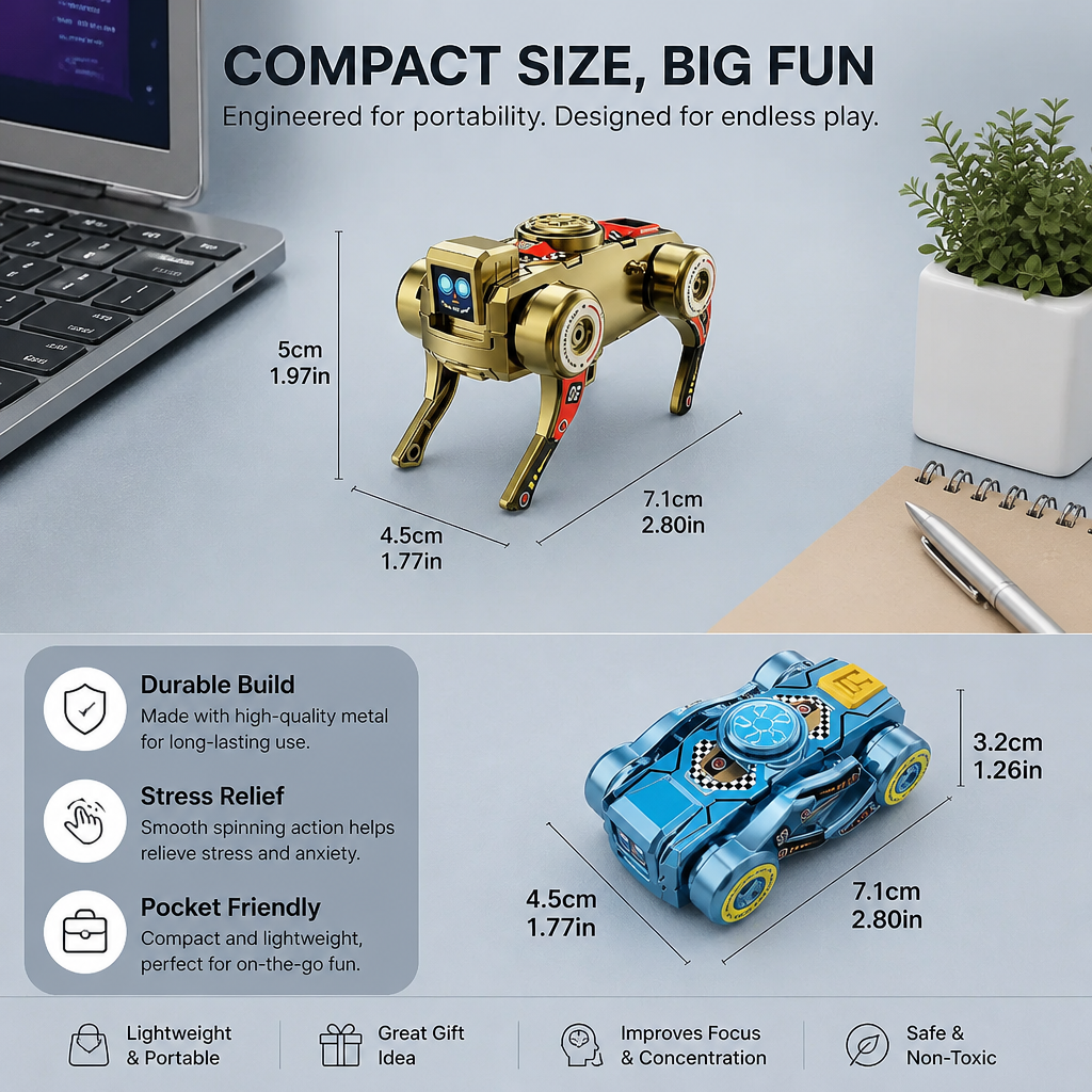 3-in-1 Mechanical Robot Dog Fidget Spinner Toy