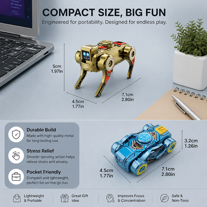 3-in-1 Mechanical Robot Dog Fidget Spinner Toy