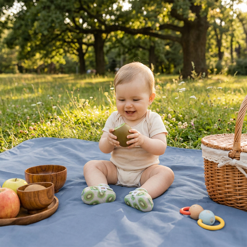 Summer Baby Shoes Made from Breathable Fabric in a Fruit Design