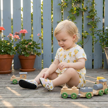 Summer Baby Shoes Made from Breathable Fabric in a Fruit Design