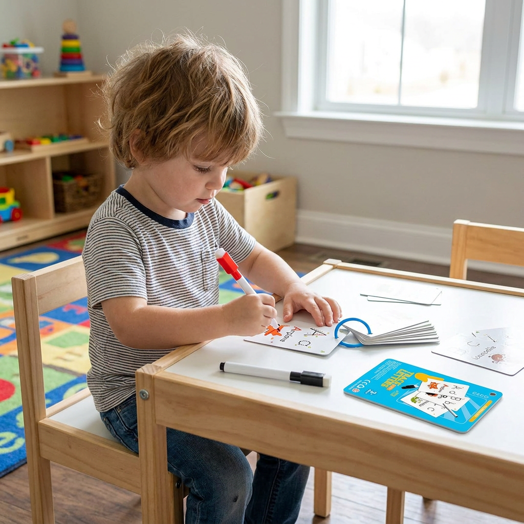 Reusable number and letter tracing book for children