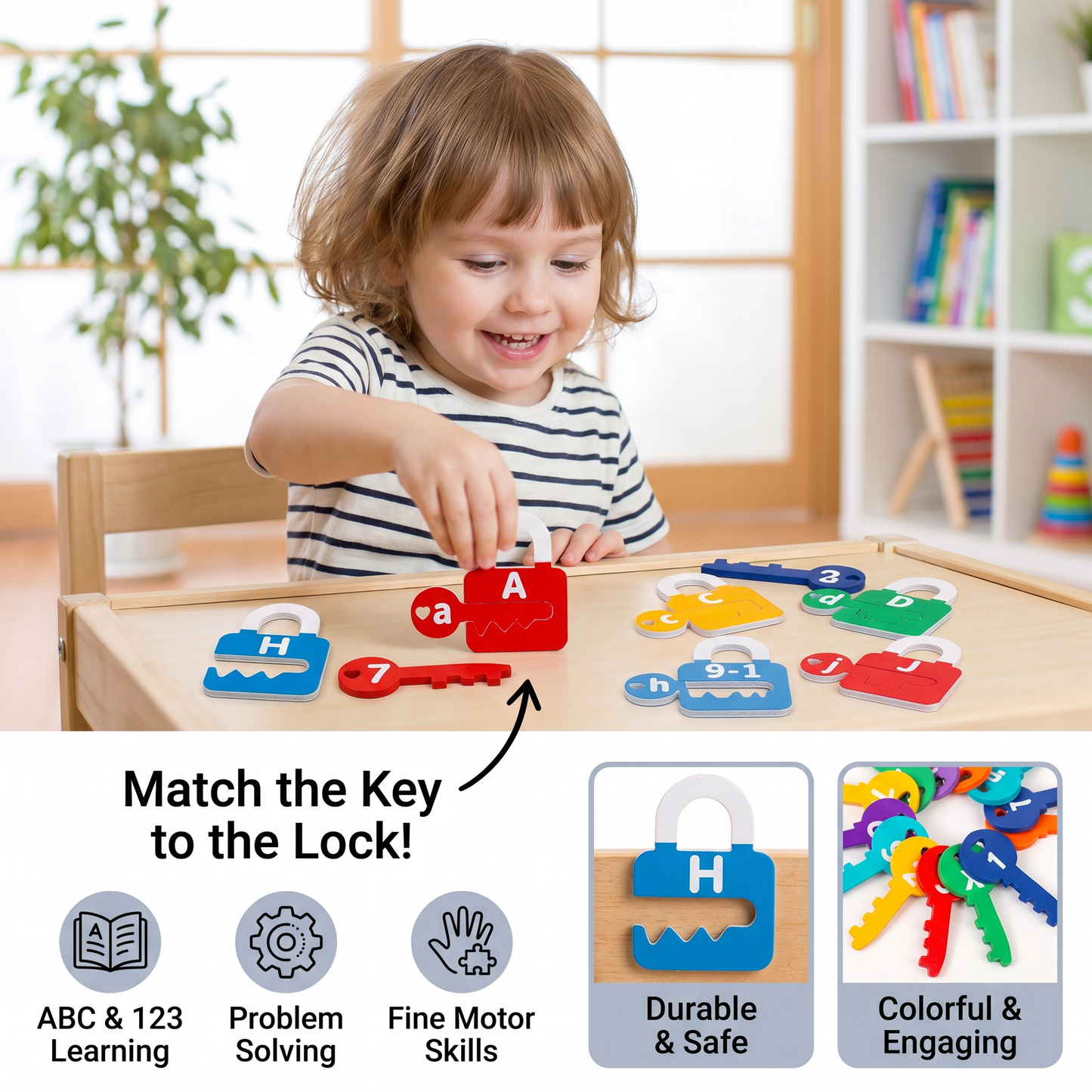 Letters and Maths Locks and Keys Educational Game
