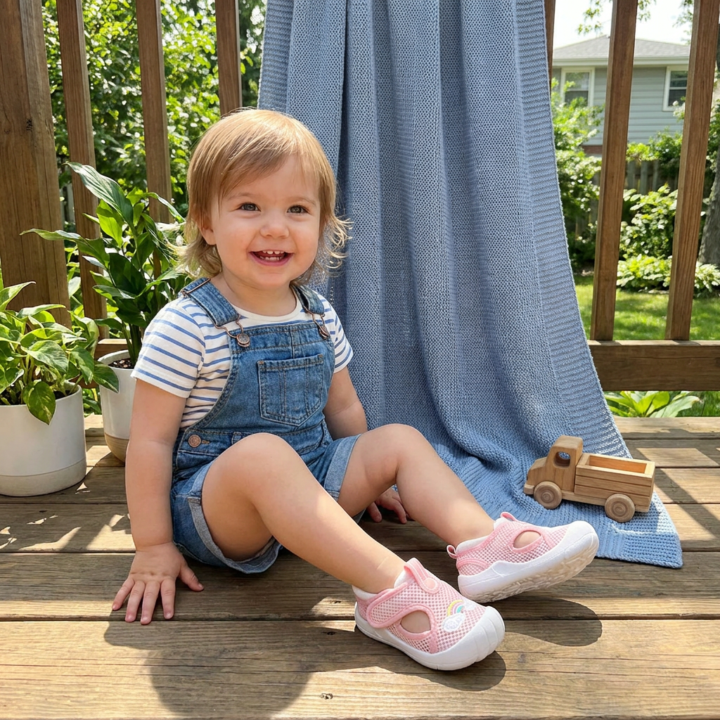 Summer Baby Sandals with Non-Slip Soles and Velcro Fastenings