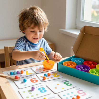 Montessori Ball Number and Colour Sorting Set for Learning to Count