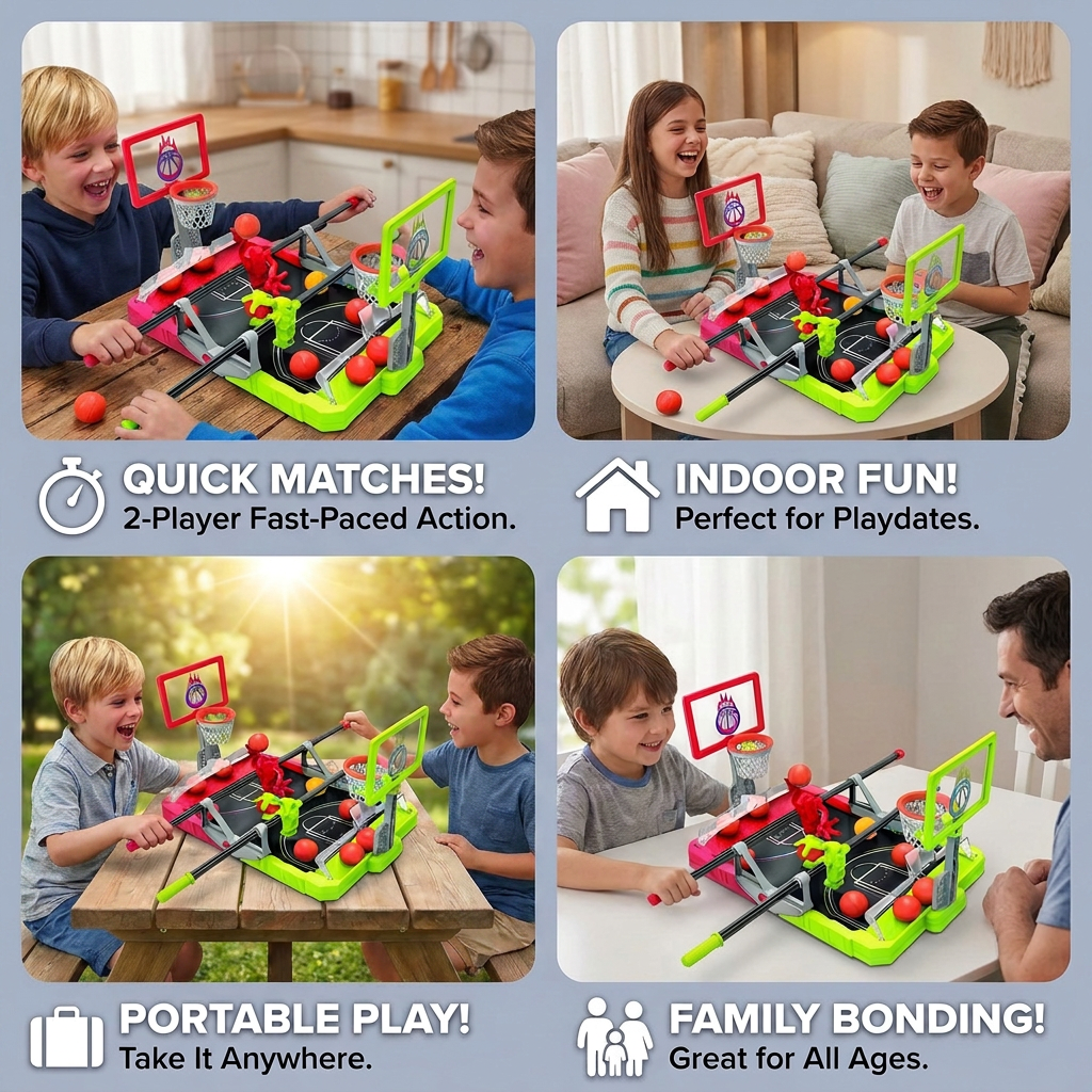 Mini Basketball Battle Game – 2-Player Tabletop Hoops Challenge
