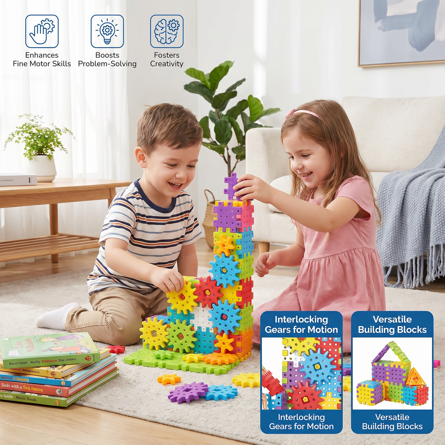 Montessori 3D Gear and Puzzle Blocks