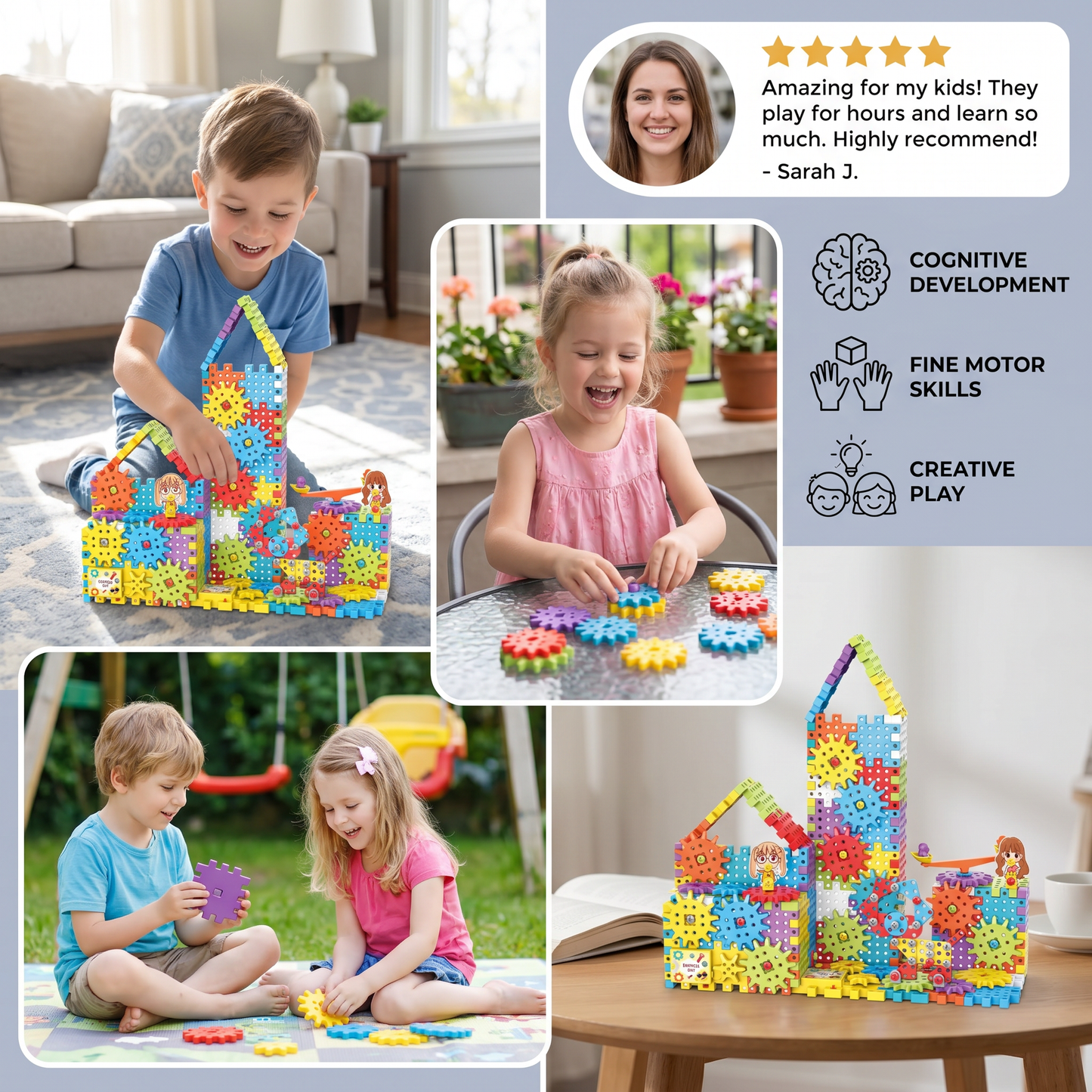 Montessori 3D Gear and Puzzle Blocks