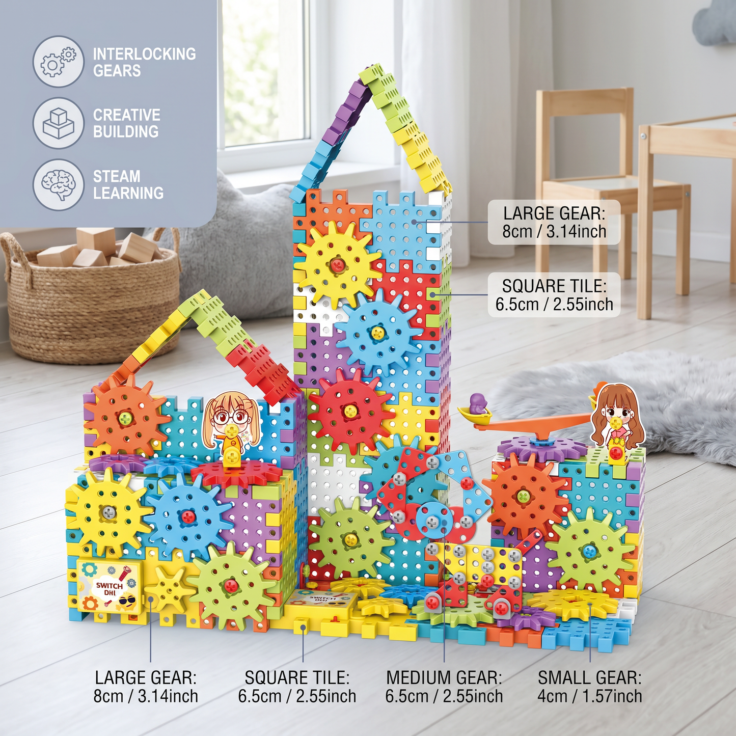 Montessori 3D Gear and Puzzle Blocks