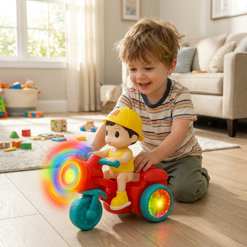 Light-Up Musical Kids Stunt Scooter Toy
