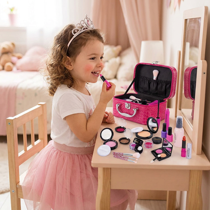 Make-up Play Set for Girls – Safe Kids Cosmetic Set with Practical Bag